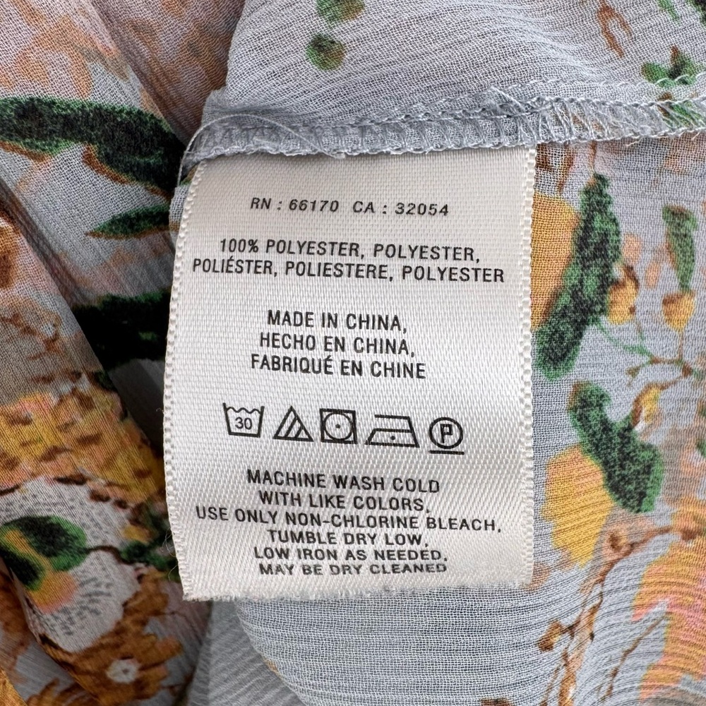 Anthropologie Maeve Magda‎ Gauze Floral Handkerchief Tunic Top Size Small Gray - Picture 5 of 10